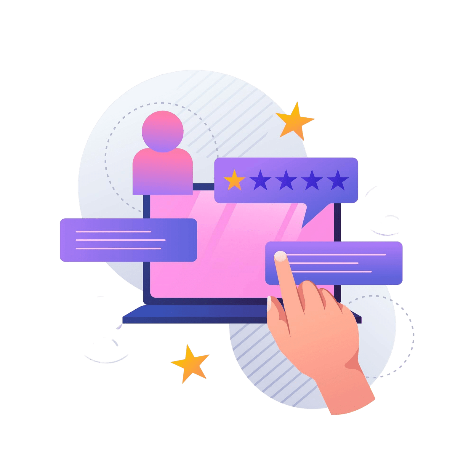 Gradient illustration of complain concept with person expressing concerns